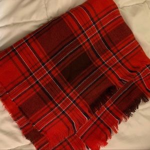 H&M Red Plaid Scarf
